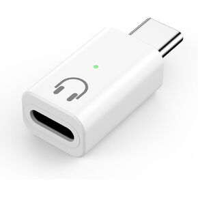 Lightning to USB C Audio Audio Adapter Compatible for iPhone 16/16 Pro/16 Pro Max/15/15 Pro Max, USB C to Lightning Headphone/Earphone Adapter with Calling/Listening/Line Control, White