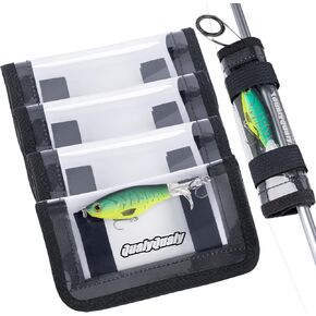 QualyQualy Fishing Lure Wraps Clear Lure Covers, 6''-9.5'' Fishing Hook Covers Keeps Fishing Safe for Rod Easily See Bait Storage Protector PCV Bait Cover
