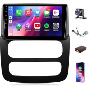 Car Radio for Dodge RAM 1500 2500 3500 2002 2003 2004 2005 with Wireless CarPlay Android Auto Leadfan 9" Touch Screen Car Stereo for RAM Android Head Unit - WiFi/GPS/55UI + SWC + AHD Camera