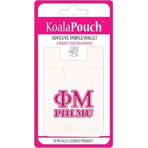 Sorority Shop Phi Mu - Koala Pouch - Adhesive Cell Phone Wallet with Phi Mu Greek Letter Design