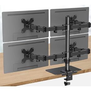 MOUNTUP Quad Monitor Desk Mount with Desk Reinforcement Plate