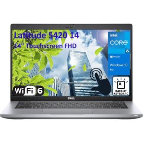 Dell Latitude 5420 14 5000 14" Touchscreen FHD Business Laptop Computer, Intel i5-1145G7 (Beat i7-1065G7), 16GB DDR4 RAM, 512GB PCIe SSD, WiFi 6, Bluetooth, Backlit Keyboard, Windows 10 Pro (Renewed)