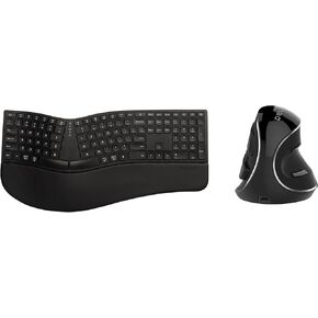 DeLUX Full Size Wireless Ergonomic Split Keyboard and Vertical Mouse Combo