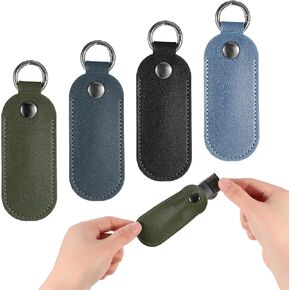 4 Pcs Leather Flash Drive Case USB Flash Drive Case with Keychain Small Portable Protective Cover for USB Flash Drive PU Leather USB Storage Bag