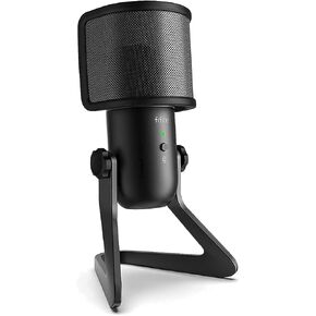 FIFINE USB Podcast Microphone with Pop Filter for Recording Streaming on PC and Mac (K678+U1)