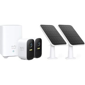 eufy Security, eufyCam 2C 2-Cam Kit & Certified eufyCam Solar Panel 2 Pack Bundle, t, Security Camera Outdoor, 1080p HD, IP67, Night Vision, No Monthly Fee