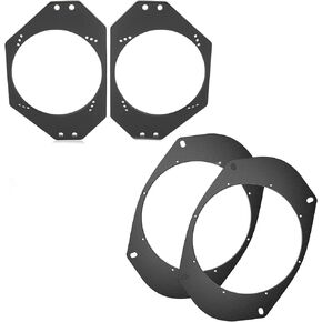 NuIth 6X9 to 6.5 inch Door Speaker Adapter for Select 1989-2014 Jeep/Chrysler/Dodge/GMC Models + 4"x6" to 5.25" Front Dash Speaker Adapter for 1997-2006 Jeep Wrangler TJ LJ