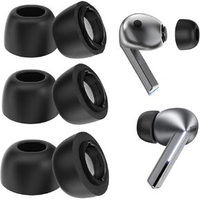 Adhiper Galaxy Buds 3 Pro Memory Foam Ear Tips,Tips Earbud for Samsung Galaxy Buds 3 Pro,Noise Canceling Memory Foam Ear Replacement Ear Tips,with Dustproof Net,Comfortable, Replacement(Black,SML)