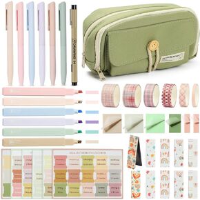 Bible Journaling Kit, Bible Highlighters and Pens No Bleed, Bible Tabs, Sticky Notes, Pencil Case, Bible Study Supplies Essential Tools for Women