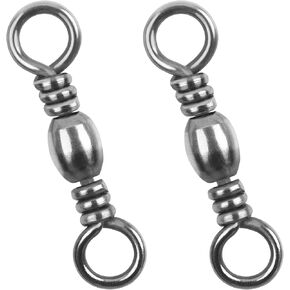 Fishing Barrel Swivels 50 100PCS Saltwater Freshwater Swivels Fishing Tackle Accessories Fishing Line Connector High Strength Stainless Steel Solid Ring Rolling Fishing Swivels