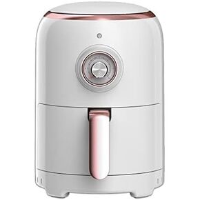 Aria Air Fryers 2Qt Retro Style Ceramic Build, Small Compact Size Airfryer, Easy Clean & Dishwasher Safe, Ceramic Nonstick Teflon Free Small Convection, Red/Black Trim & Basket Handle