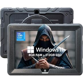 Fusion5 10.1 "Windows 11 Full HD Rugged Tablet PC - Intel 13th Gen - FWIN232 Pro N5 Ultra Slim Windows Tablet Computer - 8GB RAM ، 512GB SSD ، 10 inch