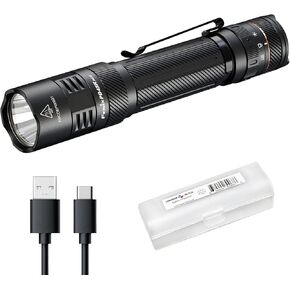 Fenix PD45R ACE 3200 Lumens Multi-Mode USB-C Rechargeable Tactical Flashlight with Customizable Output Level Selections and Lumentac Organizer