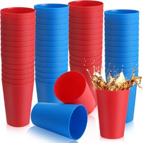 60 Pieces Plastic Cups Kids 8.5 oz Reusable Plastic Cups Children Drinking Cups Juice Tumblers for Toddler Adults for Parties School (Blue, Light Green, Rose Red, Pink, Sky Blue, Lavender) in Kuwait