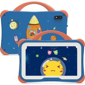 weelikeit 2025 Kids Tablet, 7 inch Toddler Tablet for Kids 64GB Kids Edition Android Tablet with Parental Control, WiFi, GMS, Dual Camera, Educational Games Preinstalled, for Kids Ages 3-14 (Blue)