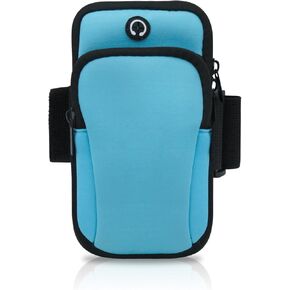 Running Armband, Diving Cloth Running Phone Holder Running Accessories for Men and Women, Dual Pockets Phone Arm Band for Running, Cycling, Mountaineering (Black)