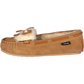 Clarks Women's Suede Moccasin Indoor and Outdoor Slipper