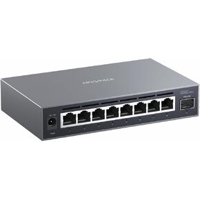 9-Port 2.5G Web Managed Ethernet Switch, VLAN/QoS/STP/IGMP/LACP Supported, Fanless Easy Smart 2.5Gb Network Switch, Aluminum Housing, Desktop/Wall-Mount