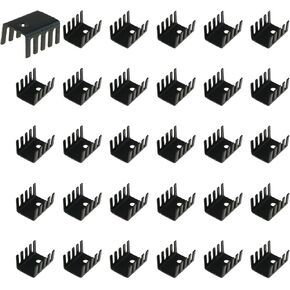 DGZZI 30PCS 19x15x10mm Black Aluminium Profile Heat Sink Heat Transfer Block Radiator Insulating Mats Suitable for TO-220 Transistors