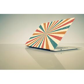 Laptop Skin with Retro Sunburnt Vintage Color Gold Design - Universal Vinyl Sticker Decal, Fits 13-15.6" Laptops, Dustproof, Waterproof, Reusable Cover