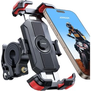 JOYROOM Motorcycle Phone Mount, 2025 Upgrade Bike Phone Holder Mount [Metal Tie Rod][1s Auto Lock] [150mph Wind Anti-Shake] Bicycle E-Bike Scooter Accessories for iPhone 16/15 Pro 4.7-7" Cell Phone