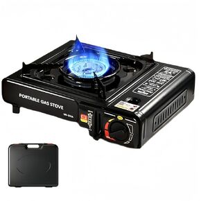 Dual Fuel Camping Stove, Propane or Butane Burner Stove, Portable Gas Stove with Carrying Case for Indoor outdoor cooking Adjustable Flame Over-Pressure Protection