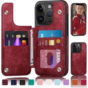 Designed for iPhone 15 Pro Max Case Wallet with Card Holder, [Magnetic Clasp Cover][RFID Blocking Leather Protection] Shockproof Women Men Cases 6.7 Inch for Apple 15 ProMax Light Brown
