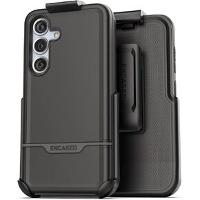Encased Rebel Designed for Samsung Galaxy S24 Belt Clip Case (2024) Protective Phone Case with Holster (Black) (S24)