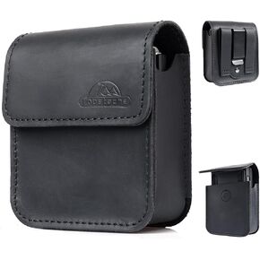 Topstache Leather Phone Holster for Samsung Galaxy Z Flip 6/5/4/3, Belt Clip Phone Case for Motorola Razr Plus 2024/2023, Phone Pouch for Motorola Razr 5G, Black