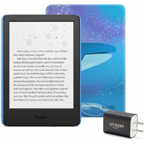 Kindle Kids Essentials Bundle including Kindle Kids (2022 release), Kids Cover - Unicorn Valley, Power Adapter, and Screen Protector