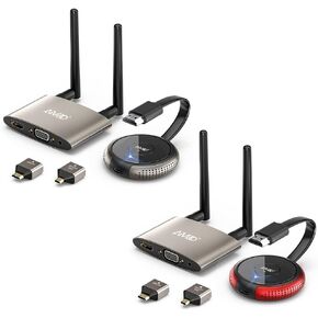 HDMI Wireless Transmitter and Receiver Kit 4K, TIMBOOTECH 165FT Casting 5G Stable Signal Video/Audio Wireless HDMI Extender for PC, Laptop, Camera, Blu-ray, Netfix, PS5 to Monitor, Projector, HDTV