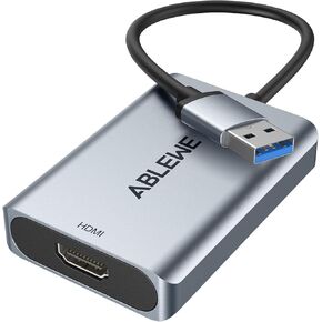 ABLEWE USB to HDMI Adapter, Upgraded Aluminum USB HDMI 3.0 & 2.0 Audio Video Graphics Converter Cable for PC Laptop Monitor Projector Desktop TV,Support Mac OS,Windows 10/8.1/8/7