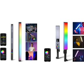 NEEWER TL60 RGB Tube Light, Full Color Handheld LED Video Lighting Wand Stick Supports APP/2.4G/DMX with BH30S RGB Light Wand 2.4G/APP Control, Handheld LED Video Lighting Stick