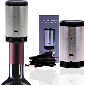 Electric Wine Preserver - Automatic Vacuum Pump Sealer Kit- Reusable Stopper | Keeps Wine Fresh for Days | Rechargeable (USB-C) | Perfect Wine Saver Gift for Enthusiasts
