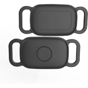 [2 Pack] Dog Collar Holder for Tile Pro 2024 Tracker, Waterproof Silicone case for Tile Life360 pro, Durable Flexible Scratch Resistant Cover Finder for pet cat Necklace Accessories(Black/Black)
