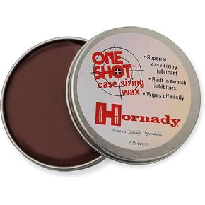 Hornady One Shot Case Sizing Wax, 2.25 Oz – Wipes Off Easily, No Sticky Residue – Straightforward Reloading, Makes Sizing Cases Smooth and No Trouble – an Alternative to Spray Lube or Lube Pads