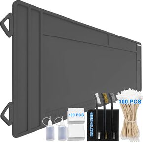 Gun Cleaning Mat Pistol Rifle Cleaning Mat Large Gun Maintenance Mat with Cleaning Supplies and Ruler, Universal Gun Cleaning Kit with Anti-Slip Rubber Cleaning Pad for All Guns