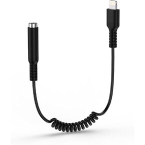 Lightning to 3.5mm Audio Aux Jack Adapter, [MFI Certified]Coiled iPhone Headphone/Earphone Adapter Auxiliary Cord Converter Apple Dongle Compatible with iPhone 14 Pro Max 13 Pro 12 Mini 11 SE3 X XR XS