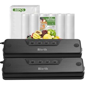 Bio-Th Dual-Pack Packuum Bunddle: نظام الحفاظ على الأغذية المضغوط 2-في 1 مع أوضاع جافة/مبل