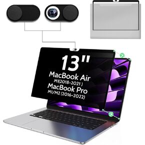 شاشة الخصوصية لـ MacBook Air 13 Inch M1 (2018-2021) و Mac Pro 13in M1/M2 (2016-2022) ، مرشح الوهج المضاد للضوء الزرق