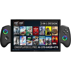 X1 PRO (AMD AI 370-64GB+4TB) 10.95 Inches Handheld PC Video Console Portable Win 11 Home OS Laptop 120Hz 2560X1600 Touchscreen Mini Pocket Tablet PC Black