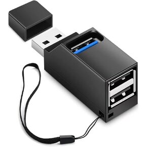 USB Hub 3.0 ، 3 Port USB HUB Flitter for Laptop ، USB Expander USB محول متعددة للماوس ، Keyborad ، الطابعة ، محرك أقراص فلاش ، Xbox وأكثر (أسود مع 3.0 * 1 HUB ، 2.0 * 2 HUB)