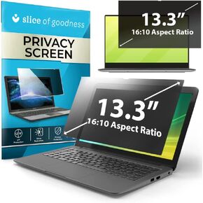 شريحة من Goodness Computer Computer Privacy Screen Filter لعرض شاشة عريضة - مضاد للوهج ، وتقليل الضوء الأزرق ، وحامي درع الخصوصية - 13.3 بوصة 16:10 نسبة العرض إلى الارتفاع