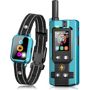 Dog Shock Collar, Frayo 3300Ft Dog Training Collar with Remote, E Collar IP67 Waterproof with 5 Training Modes, Dog Step Counting, Rechargeable Electric Shock Collar for Dogs(Dark Green)