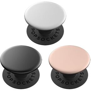 PopSockets PopMinis: Mini Grips for Phones & Tablets (3 Pack) - Aluminum Trio