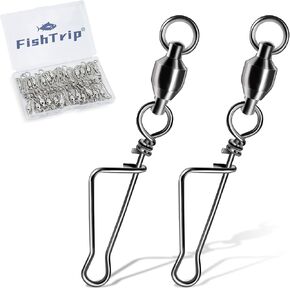 Fishing Italian Snap Swivels, 25/50pcs Ball Bearing Swivels with Stainless Steel Coastlock Italian Snap, Quick Change Fishing Clips Swivel for Saltwater Freshwater