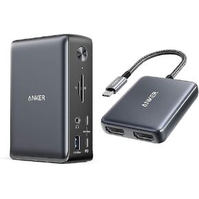 Anker 575 USB-C Docking Station (13-in-1) with USB-C to Dual HDMI Adapter
