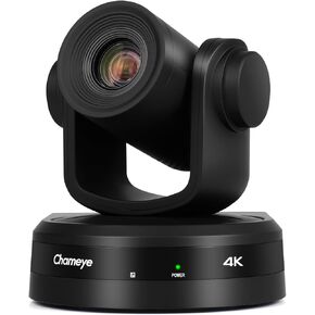 Chameye 4K PTZ Conference Room Camera 10x Optical Zoom AI-Auto Tracking USB3.0 LAN PoE HDMI 4K PTZ Camera for Video Conference Education Church Worship Events, C410