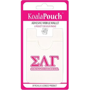 Sigma Lambda Gamma - Koala Pouch - Adhesive Phone Wallet - White Silicone - Holds 3 Cards - Waterproof - Unisex - Women, Teen Girls, Adult Women