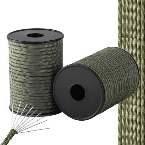 550 Paracord Rope,100ft/330ft 9 Strand Parachute Cord 4mm,Tactical Paracord Rope para Cord Lanyard for Climbing,Tent,Camping,Hammock,Clothsline,Hiking,Fishing,Survival Bracelet in Kuwait